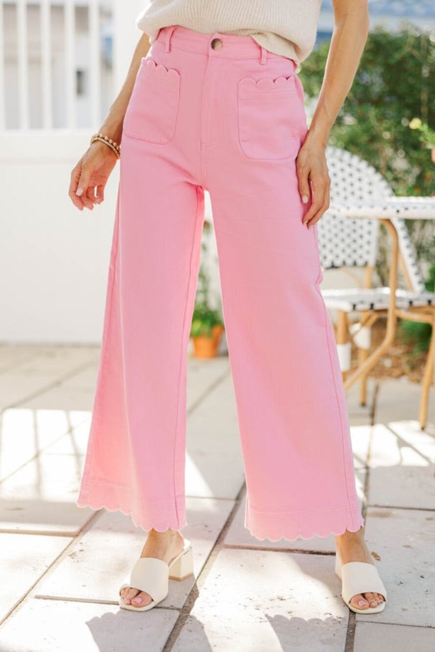 Entro The Favorite Pink Wide Leg Jeans NWT size large